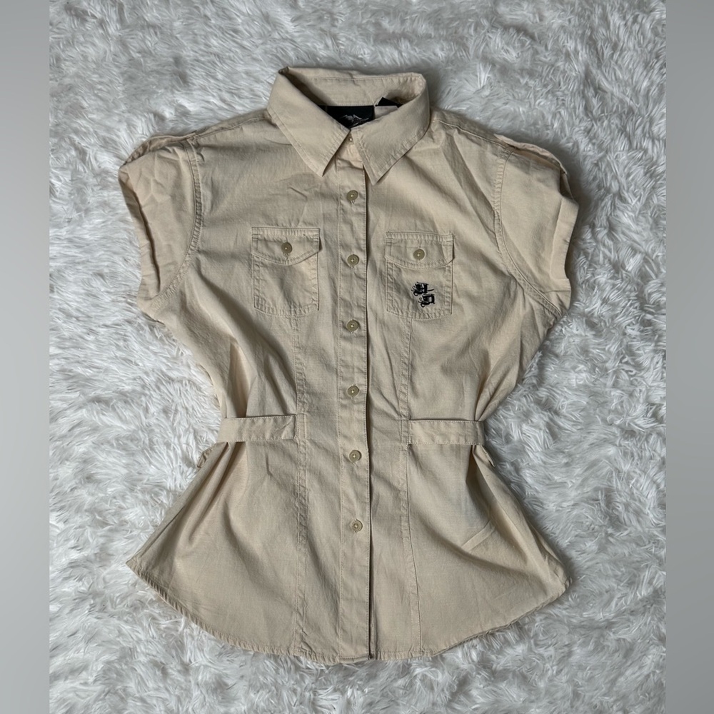 Harley-Davidson Vintage Button-Up Shirt – Size S (Tan, 2008)